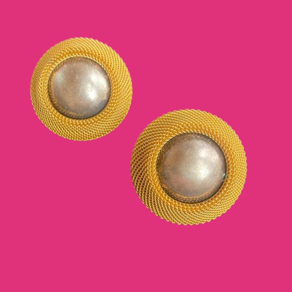 Gold tone and metal Earrings-pierced